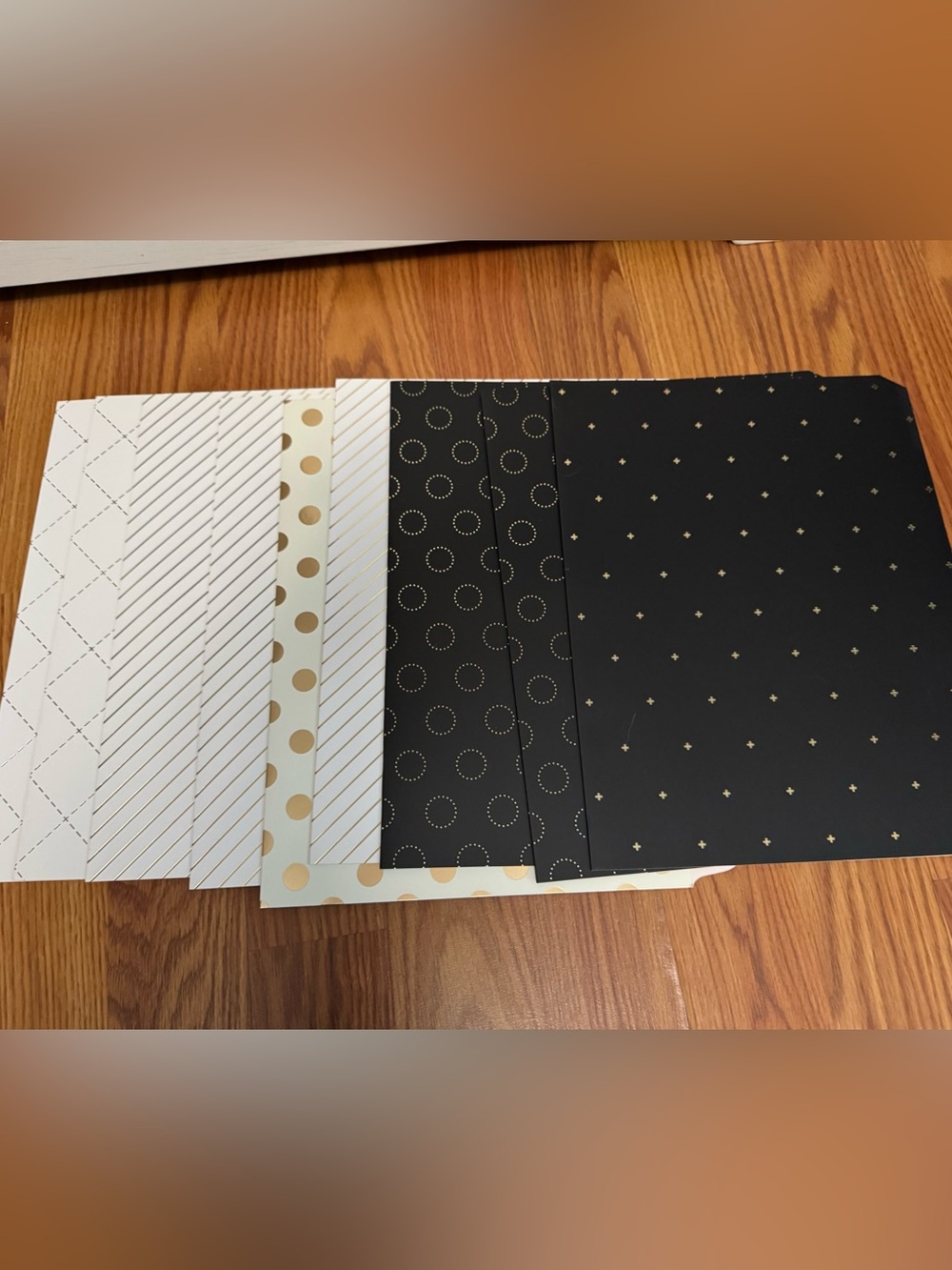 NEW Gold & Black Patterned File Folder Set - Home Office